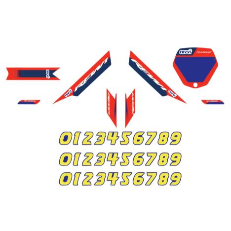 Revvi Red Blue Graphics Kit - Red Blue 12